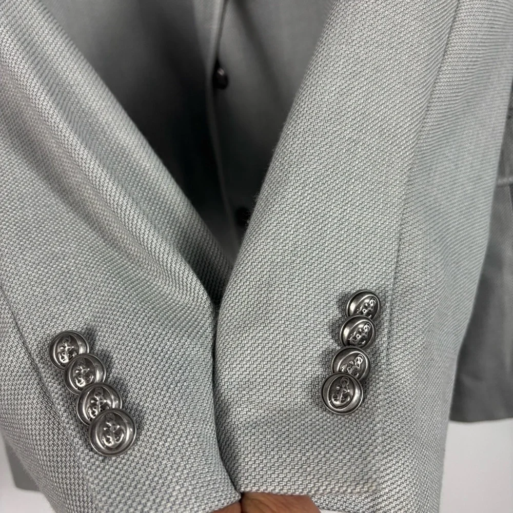 Oak Hill Men's Blazer 1XL  46-48 Gray Tweed Professor Sport Coat 2 Button